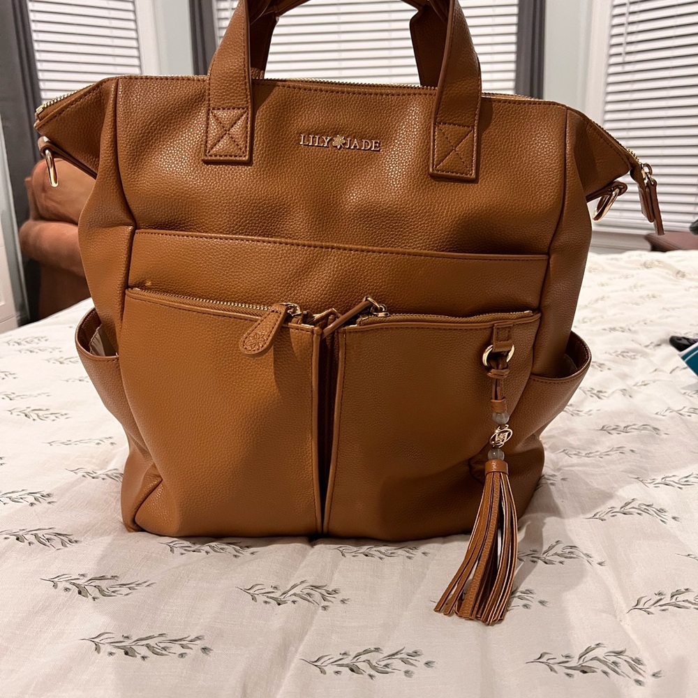 Lily Jade Caroline leather diaper bag backpack